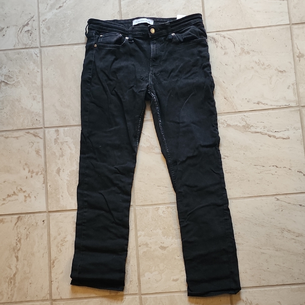 Calvin Klein Mens Black Denim Jeans Size 32